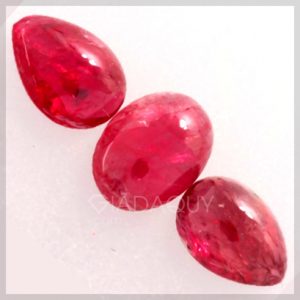 3 đá ruby đỏ hồng 2.25 carats mài tròn