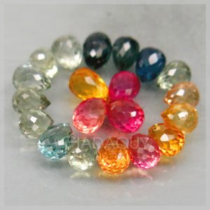 Bộ 20 viên đá sapphire nhiều màu hình giọt lệ 6.09 carats