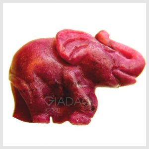 Đá ruby đỏ hồng chạm khắc hình con voi 87.99 carats MX4407