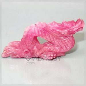 Đá ruby hồng chạm khắc hình rồng 40.32 carats