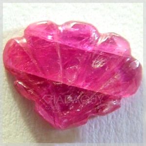 Đá ruby hồng chạm khắc hình vỏ sò 1.75 carats LG-1198