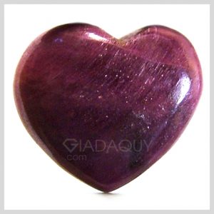 Đá ruby tím 13.90 carats mài tròn, hình trái tim