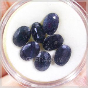 bo 7 vien da sapphire oval cut den ST9461