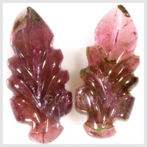 hai vien da Tourmaline hong tim cham khac hinh chiec la logo 1333