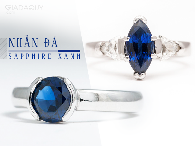 nhan da sapphire xanh