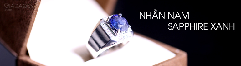 nhan nam da sapphire xanh